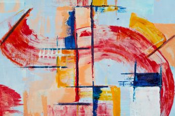 Red, Yellow, and Blue Abstract Painting, abstract expressionism wallpaper