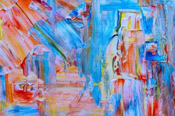 Blue, Yellow, and Red Abstract Painting, acrylic, acrylic paint wallpaper