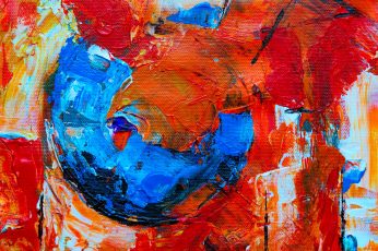 Red and Multicolored Abstract Painting Close-up Photography wallpaper, abstract expressionism