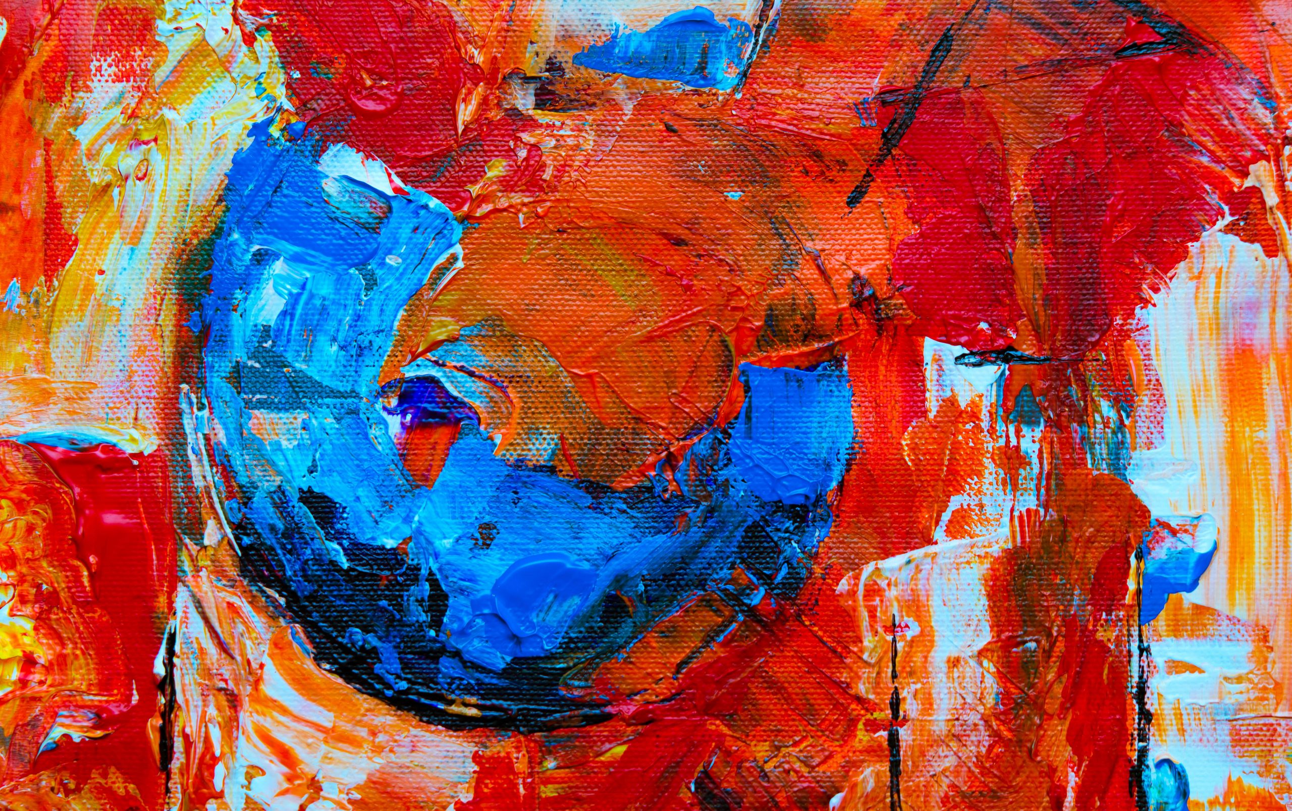 Red and Multicolored Abstract Painting Close-up Photography wallpaper, abstract expressionism