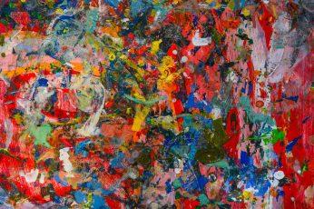 Blue red and white abstract painting wallpaper, art, color, canvas