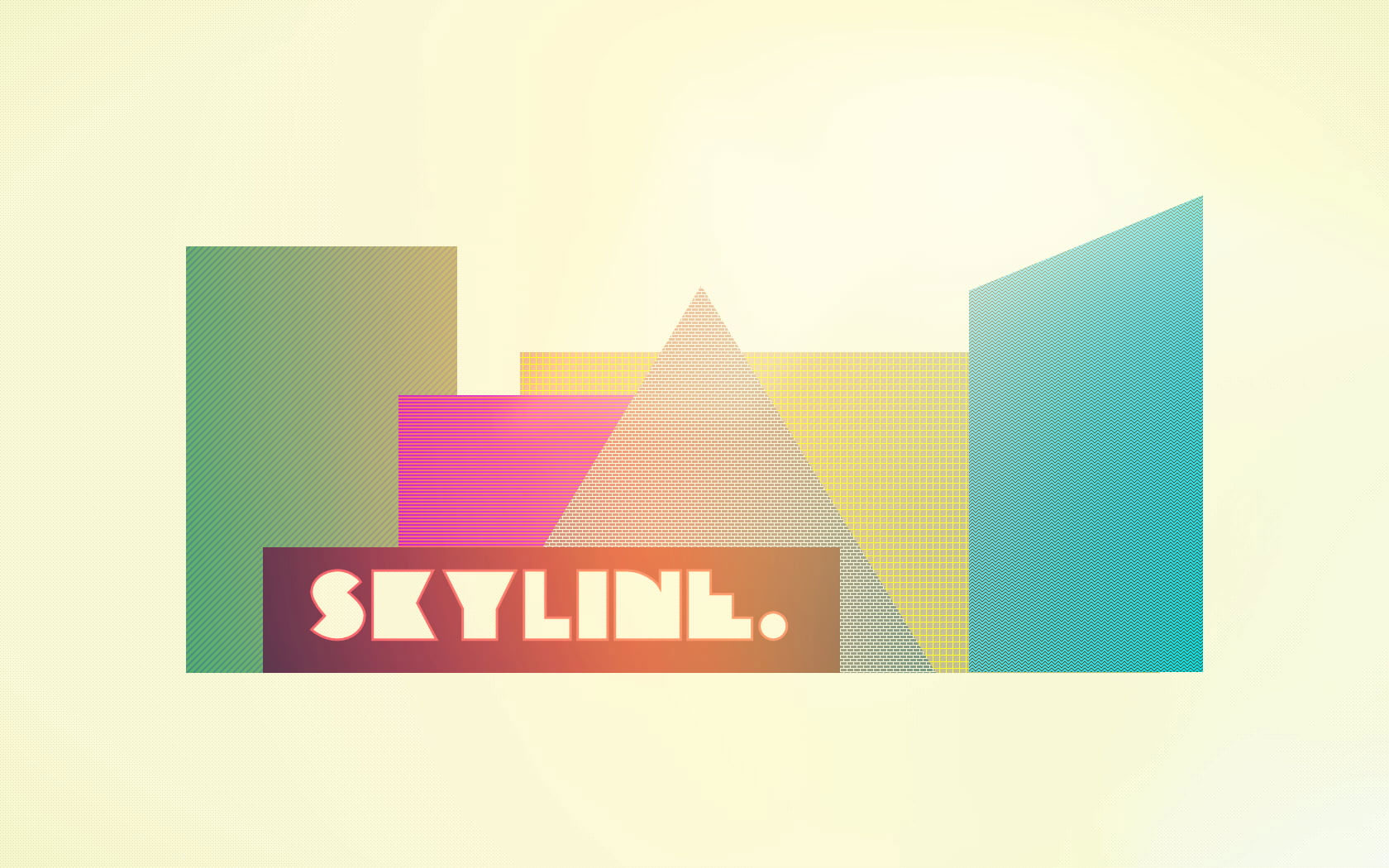 Skyline logo wallpaper, modern, vintage, digital art, artwork, simple background