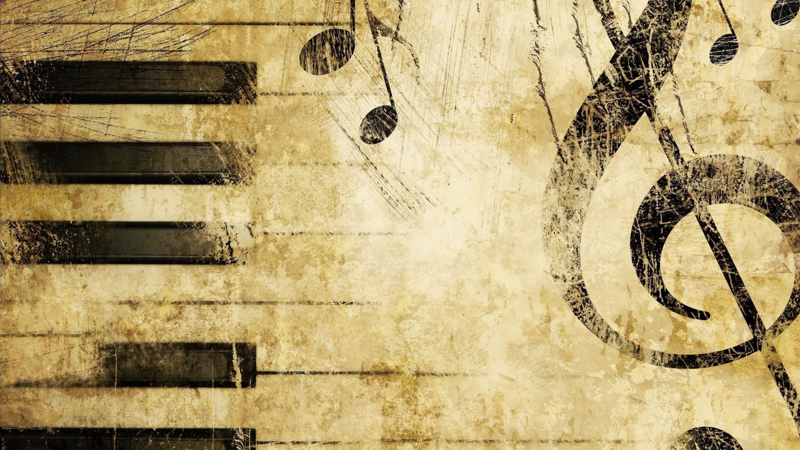 Keys wallpaper, treble clef, notes, music, piano, wall, texture, antique
