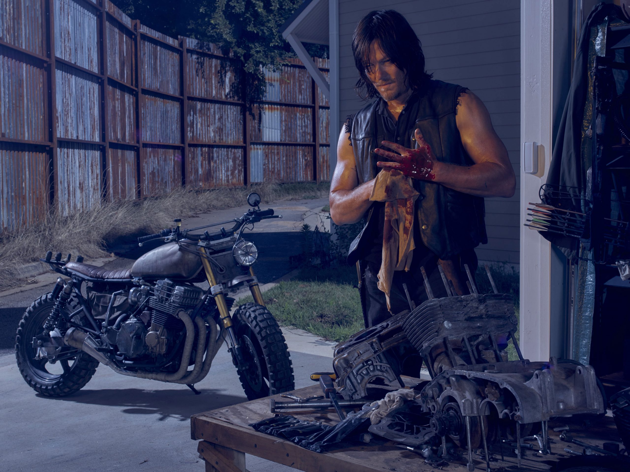 Daryl Dixon from The Walking Dead poster wallpaper, bike, Norman Reedus