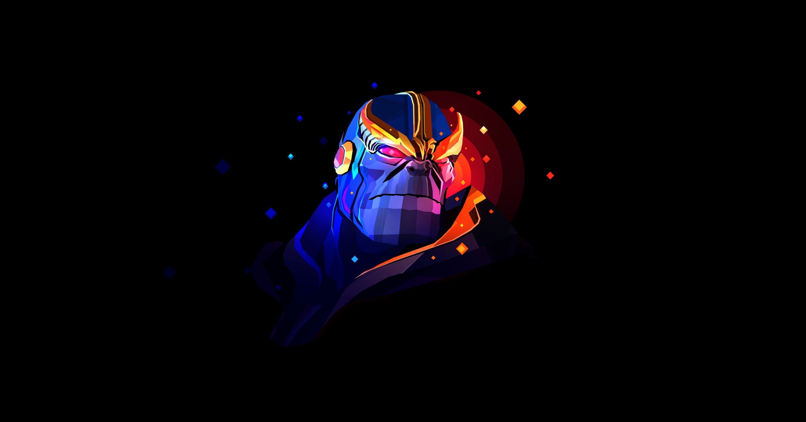 Thanos wallpaper, Avengers Infinity War, villain, digital art, illustration