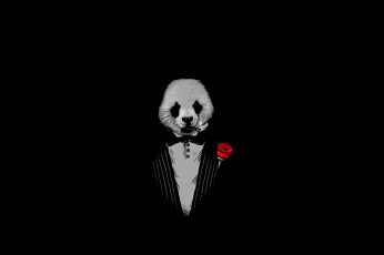 Black Panda The Godfather Abstract Photography HD Art wallpaper