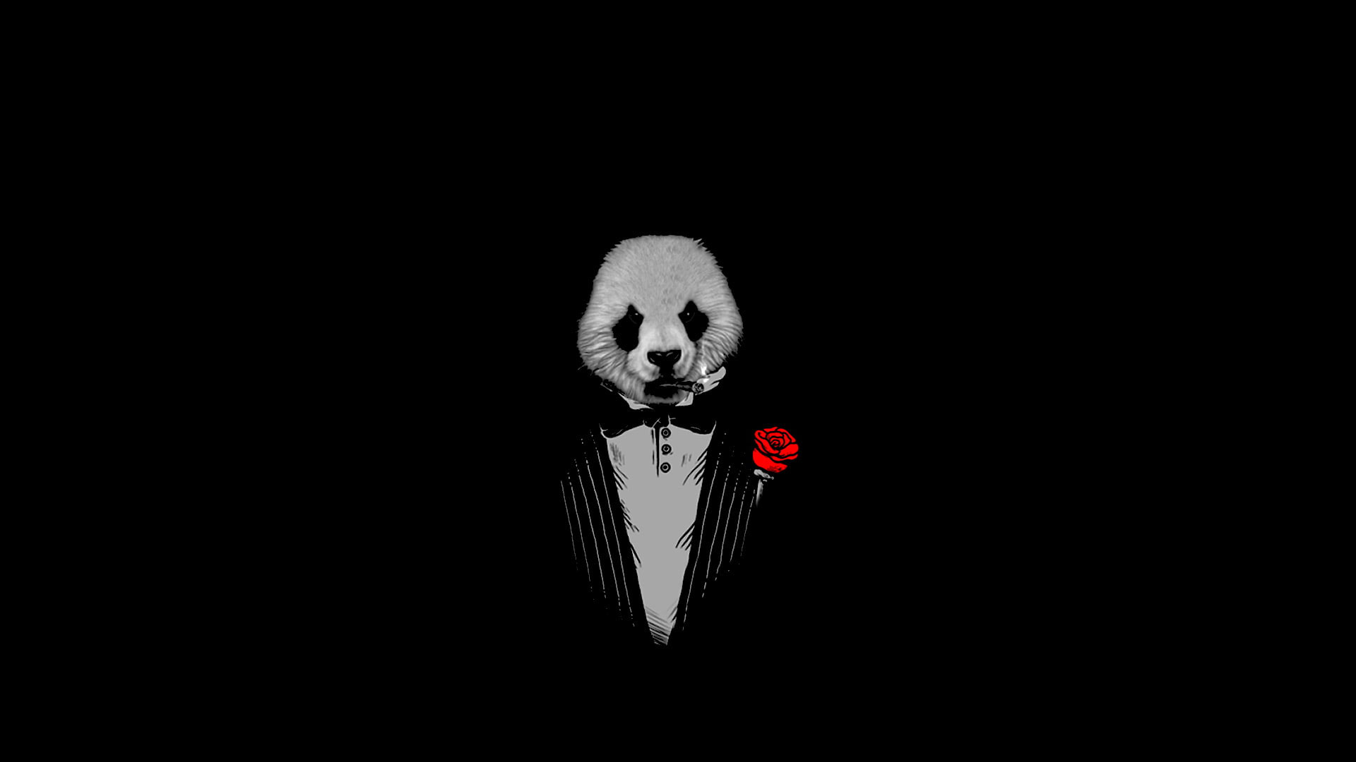 Black Panda The Godfather Abstract Photography HD Art wallpaper