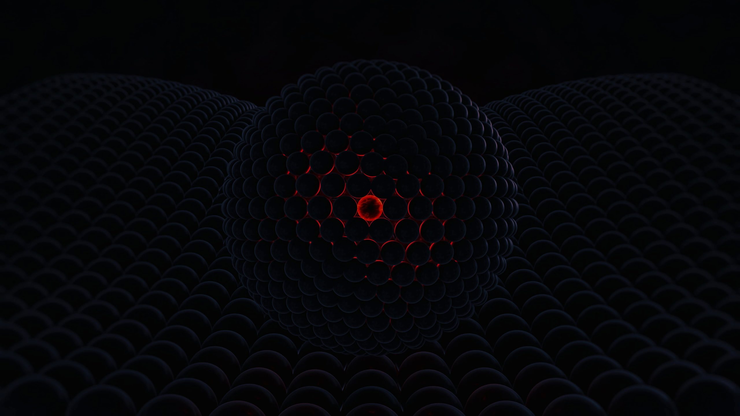 Orb wallpaper, abstract, 3D Abstract, glowing, dark, red, 3d design