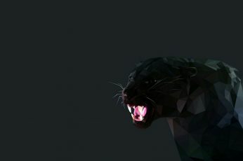 Panther wallpaper, lowpoly, low poly, art, graphics, artwork, black panther