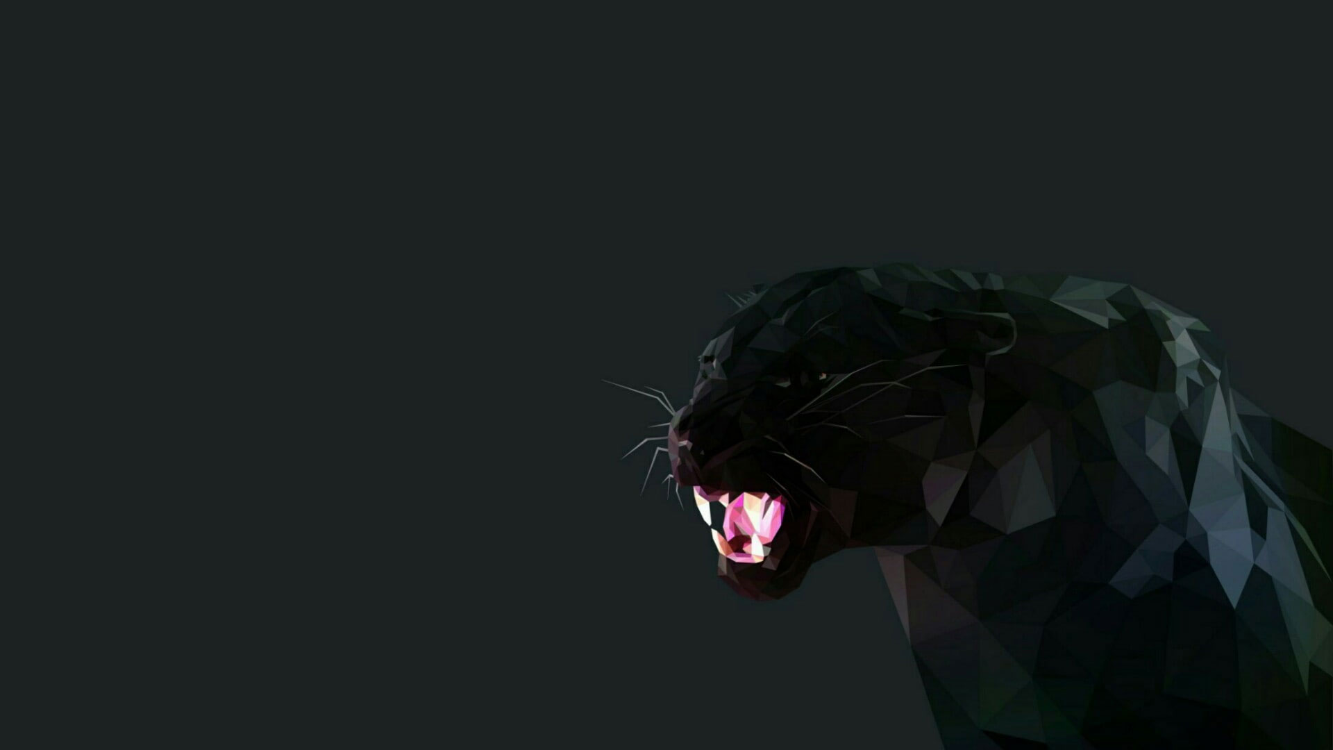 Panther wallpaper, lowpoly, low poly, art, graphics, artwork, black panther