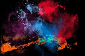 Multicolored abstract wallpaper, digital art, black background