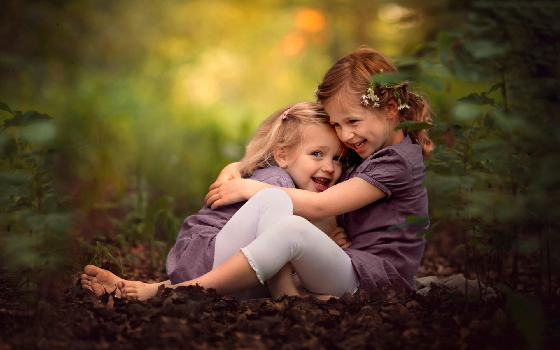Cute Sister Laughter wallpaper, baby, girl • Wallpaper For You HD
