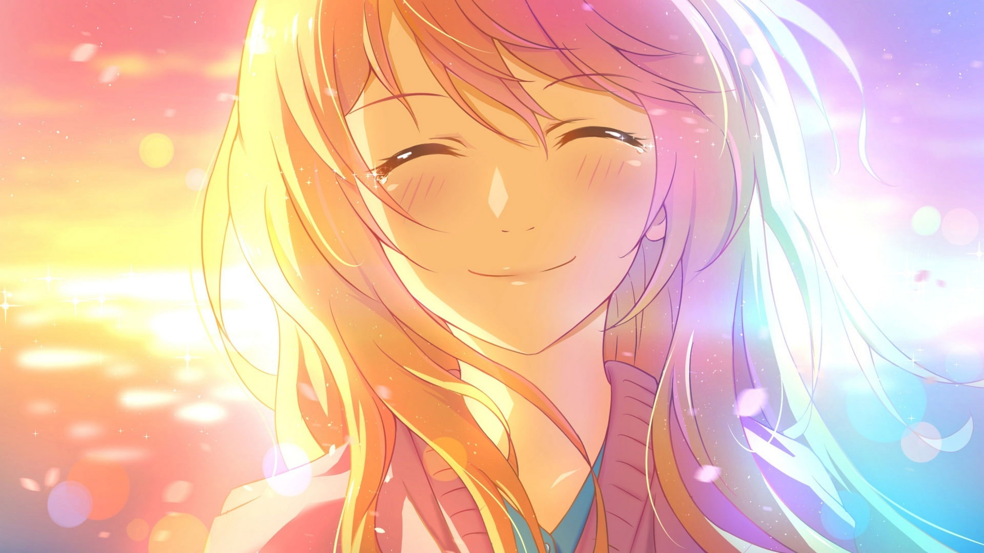 Girl wallpaper, smile, angel, cute, anime girl