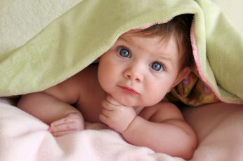 Cute baby In thinking wallpaper