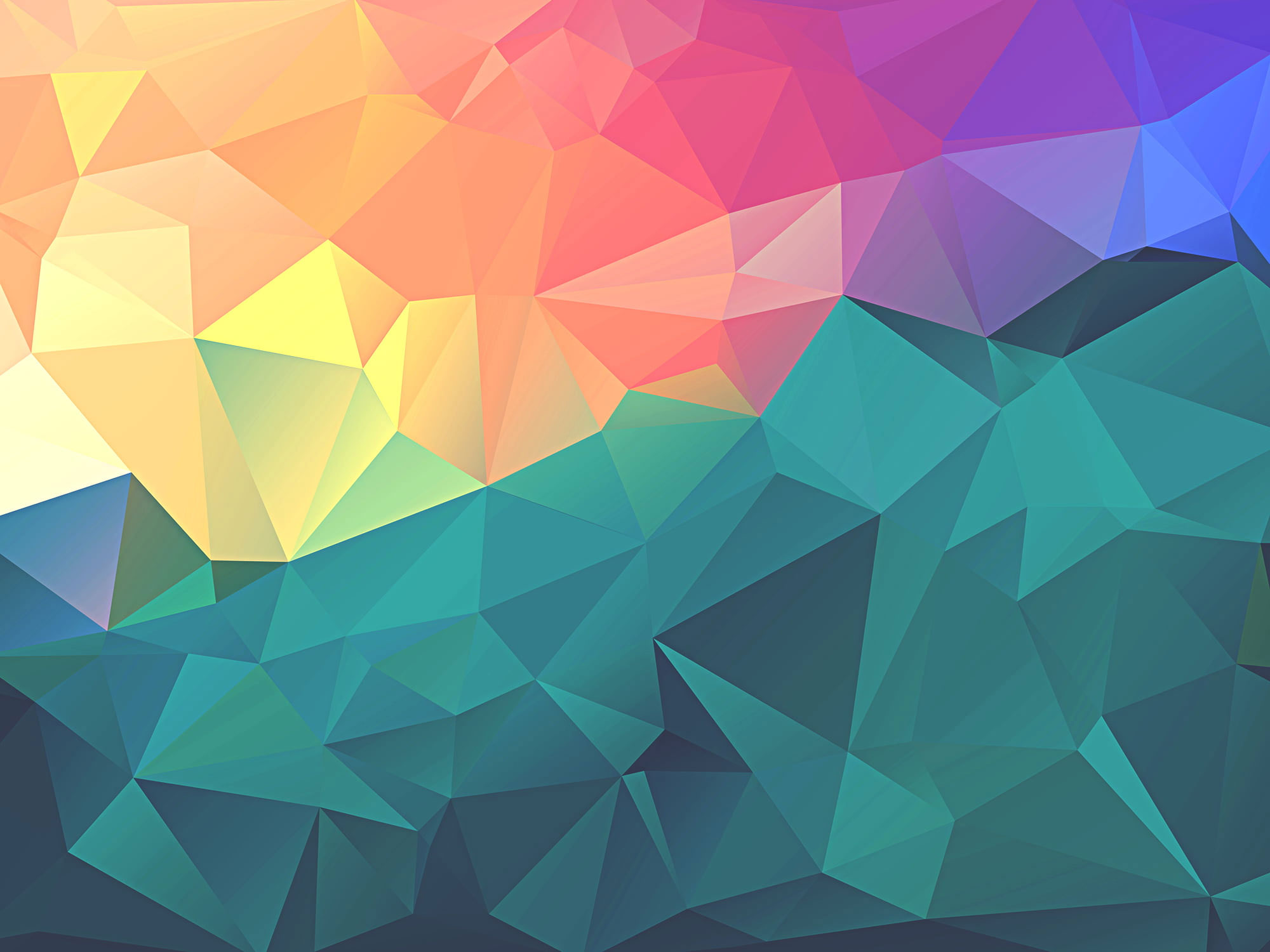 Teal and red illustration wallpaper, minimalism, colorful, polygon art