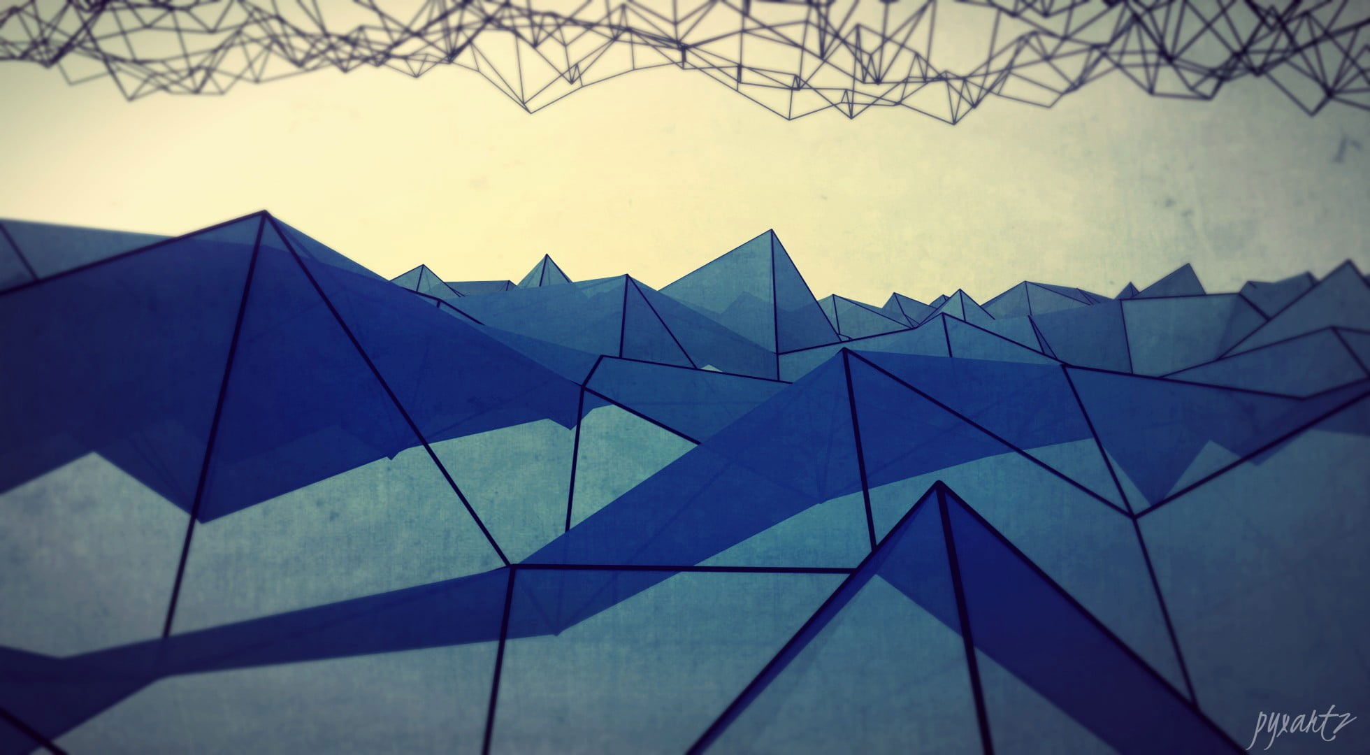 Geometric digital wallpaper, abstract, low poly, triangle, digital art