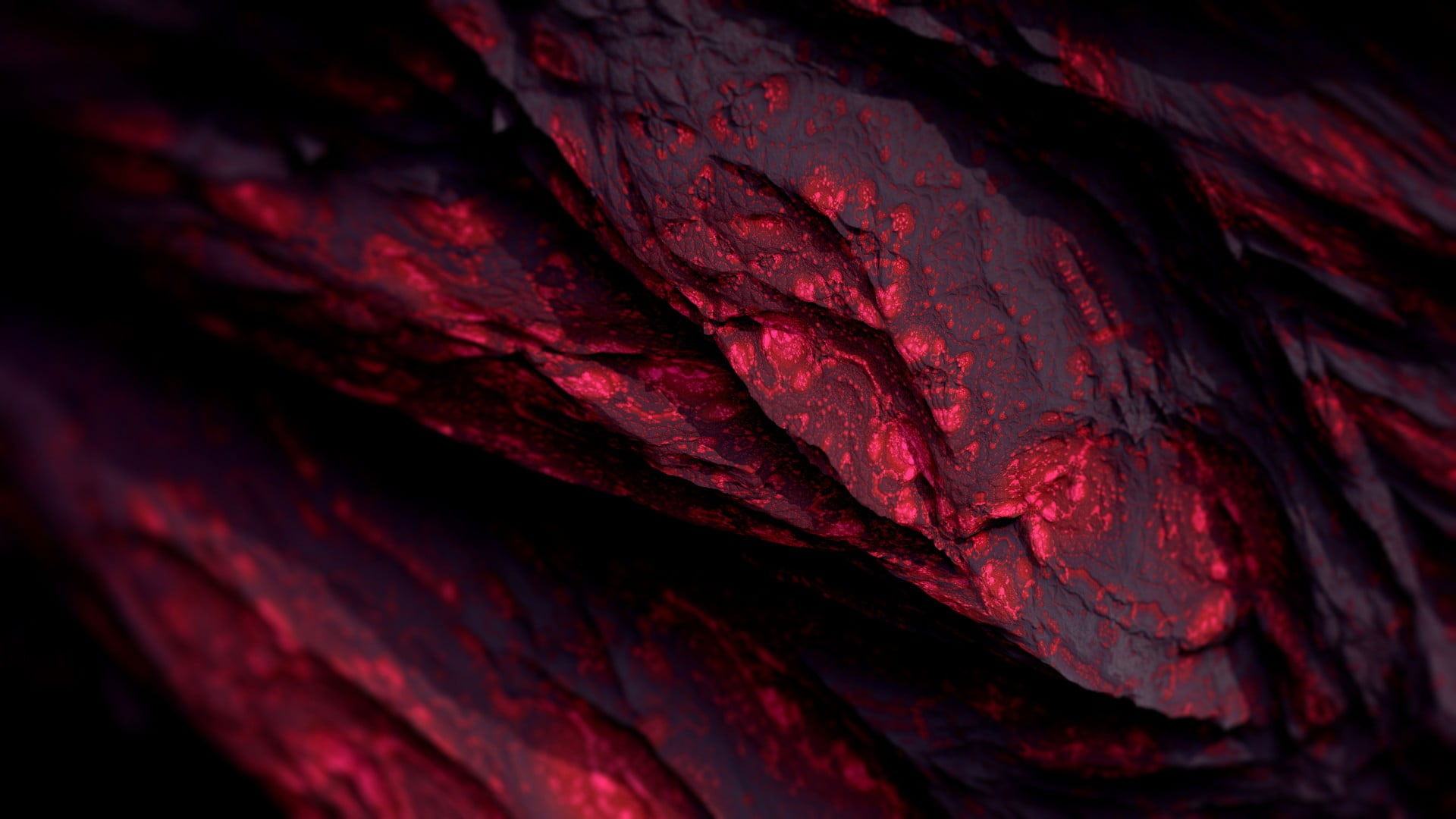 Red wallpaper, Procedural Minerals, dark, abstract, CGI ...