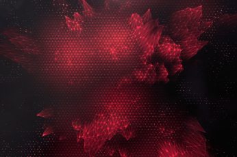 Abstract painting wallpaper, low poly, triangle, digital art, red, grid