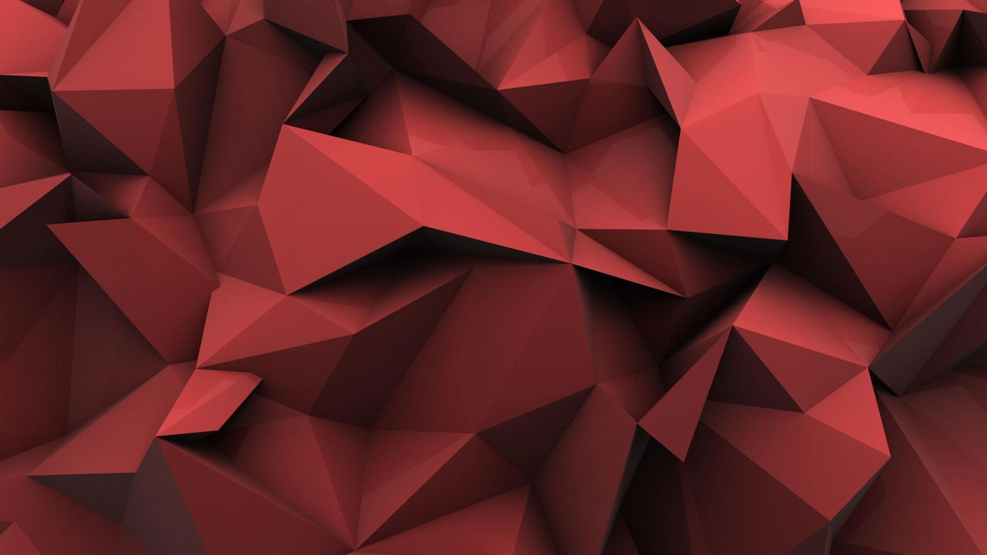 Polygon wallpaper, red and black origami wallpaper, minimalism, low poly, abstract