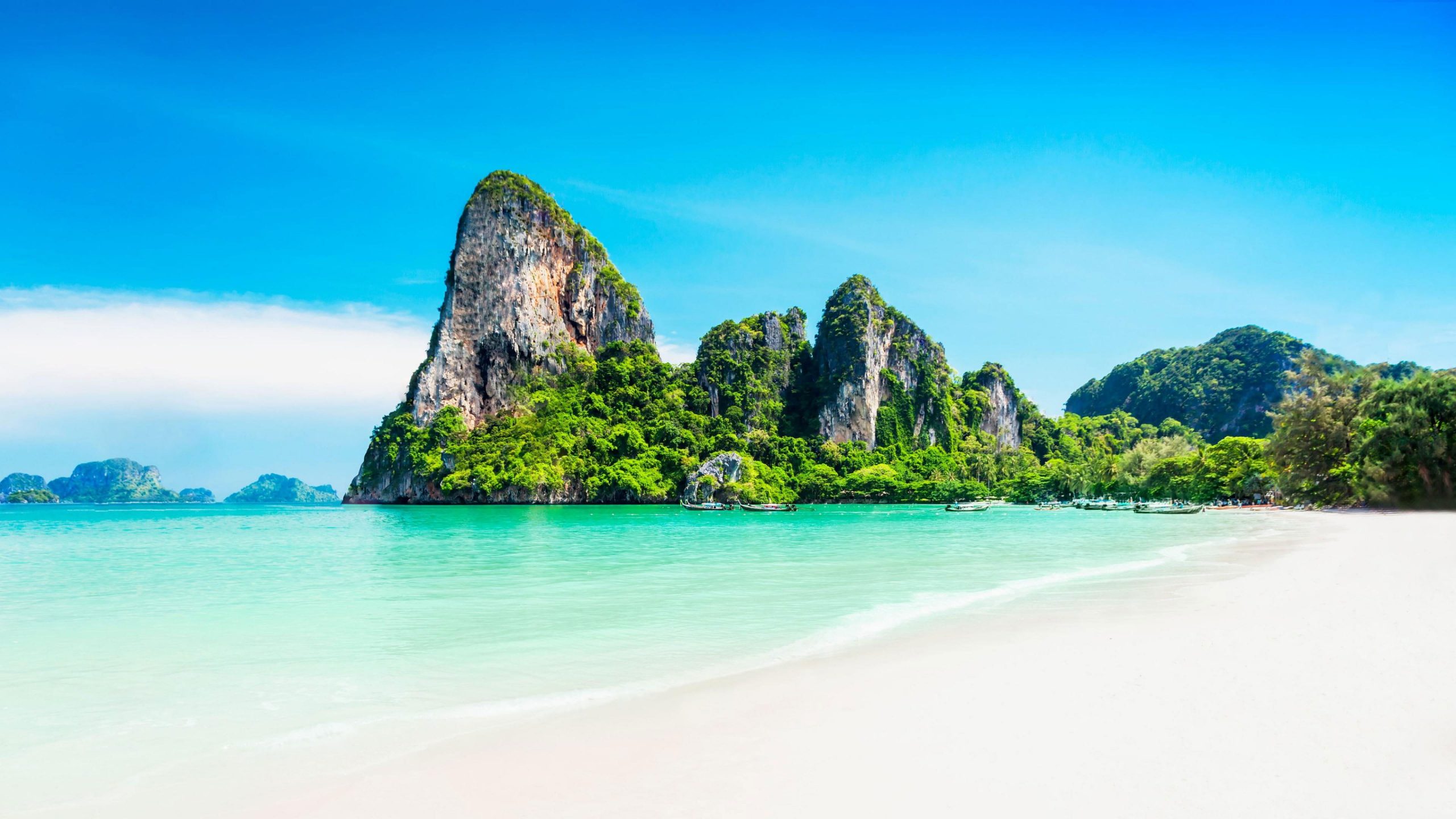 krabi wallpaper, thailand, tropical, beach, white sand, sandy, blue sky