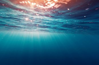 blue water wallpaper, sunrays passing through underwater, sun rays, nature