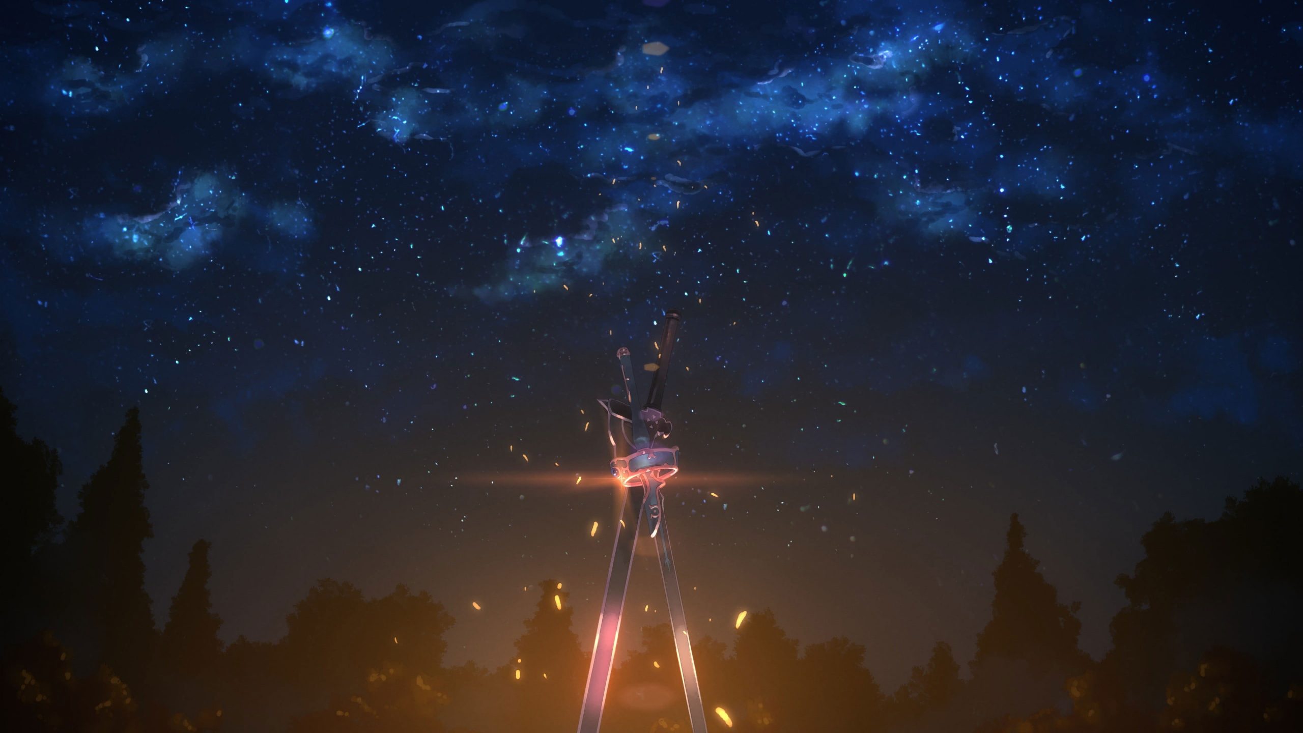 Nebula digital wallpaper, starry sky illustration, Sword Art Online