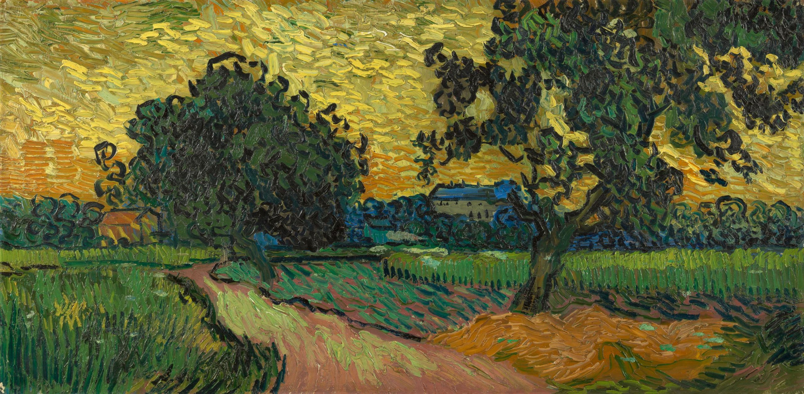 Vincent van Gogh wallpaper, oil painting, landscape, water, plant, tree