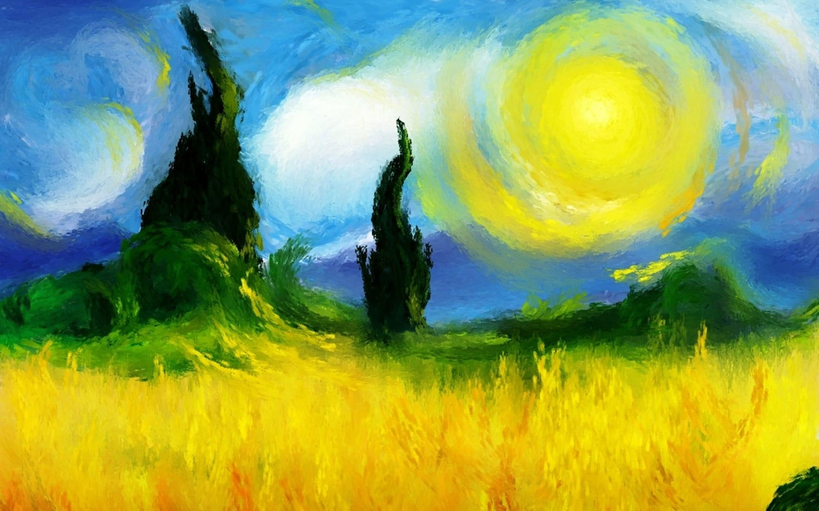Surreal wallpaper, artwork, painting, Vincent van Gogh, multi colored