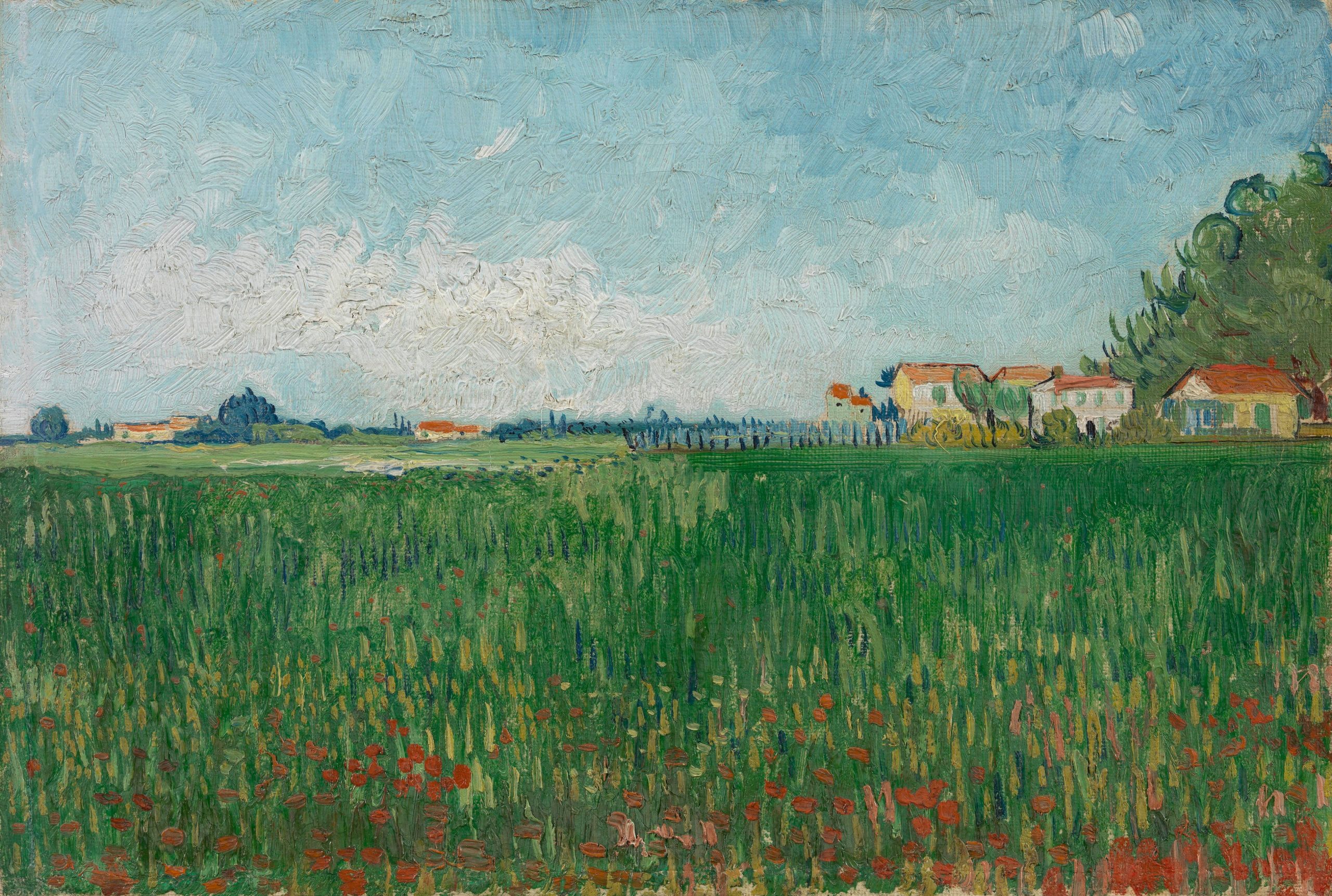 Vincent van Gogh wallpaper, oil painting, landscape, plant, water, no people