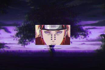 Naruto (anime) wallpaper, purple background, VHS, anime boys, Rinnegan