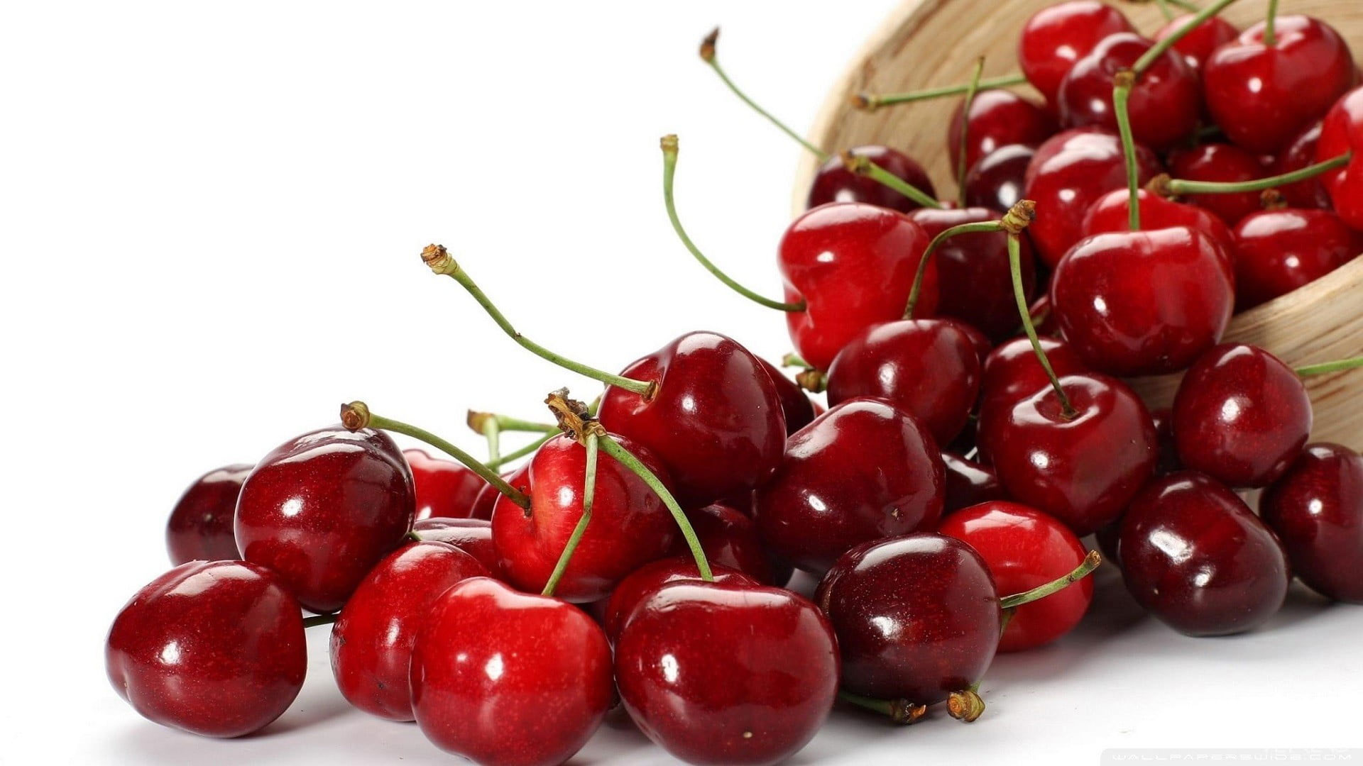 Red cherries wallpaper, food, fruit, closeup, cherries (food), food and drink