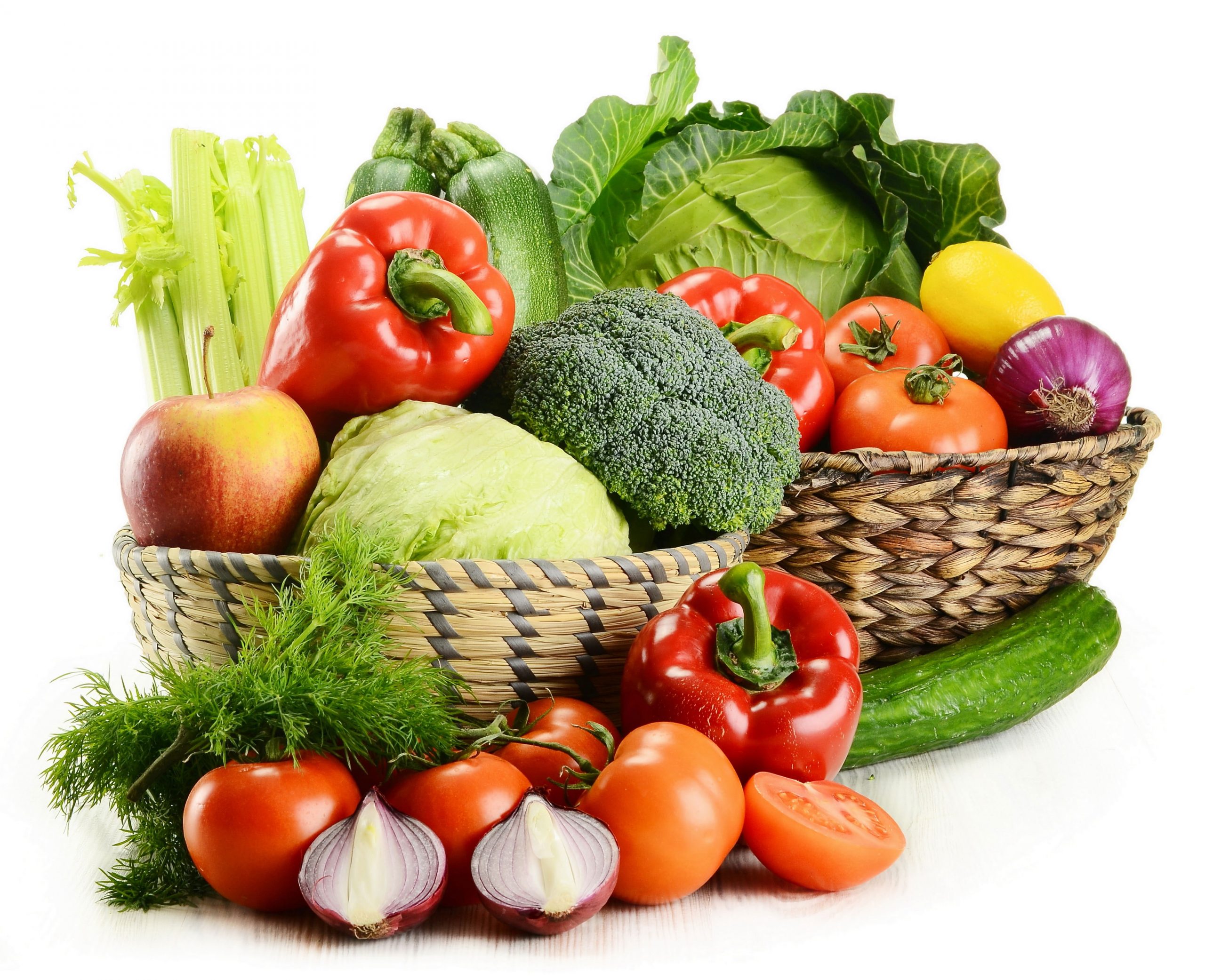 Assorted vegetables wallpaper, basket, food, fruit, tomato, wellbeing, freshness
