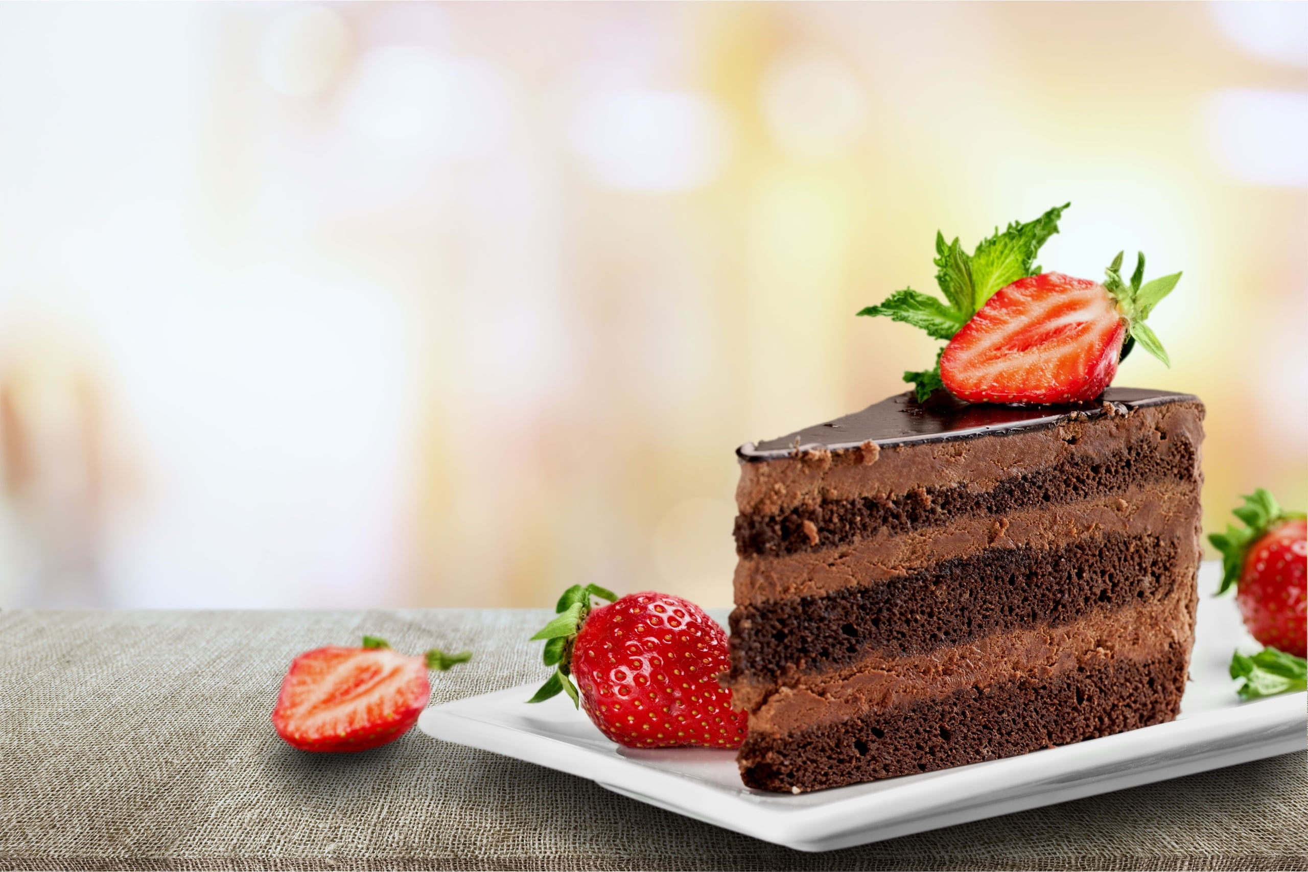 Cake wallpaper, strawberries, food, fruit, food and drink, freshness