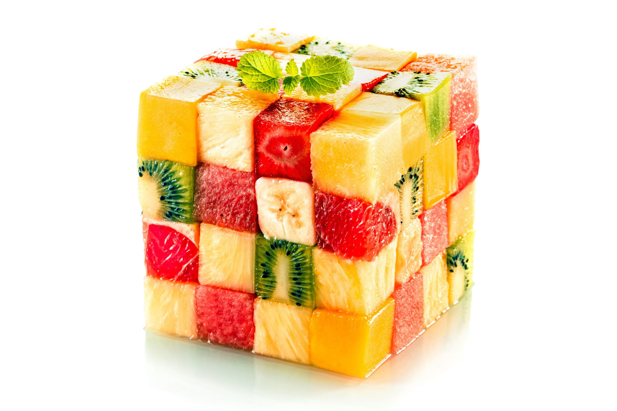 Cube fruits wallpaper, cube-shaped sliced fruit decor, kiwi (fruit), food