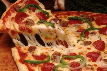 Slice of pizza wallpaper, food, cheese, food and drink, freshness, close-up