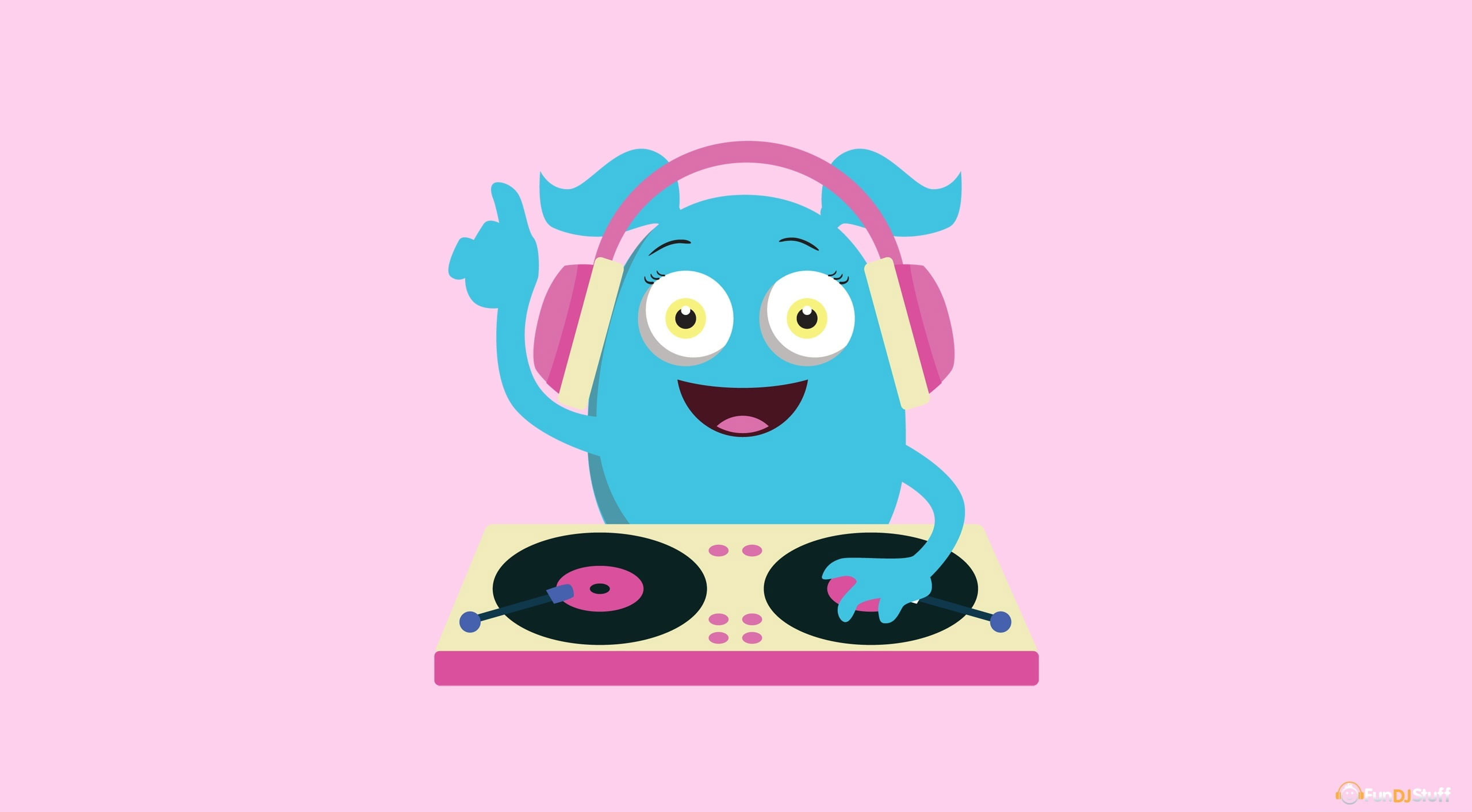Cute Girly Monster DJ wallpaper, Cartoons, Others, pink color, mammal, domestic animals