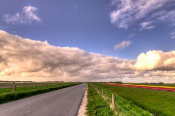 Landscape photography of road surrounded by green field wallpaper, band