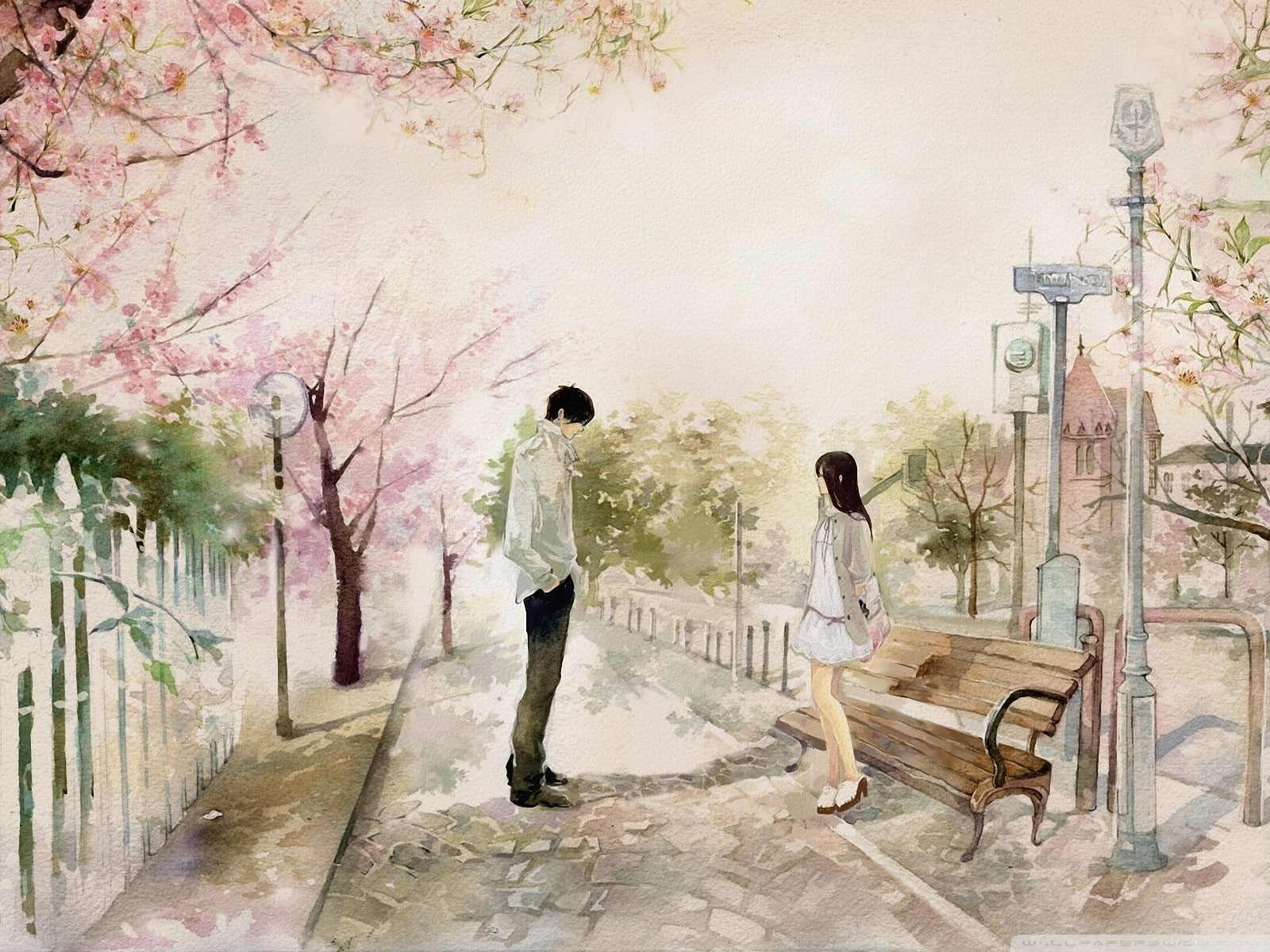 Painting Romance Wallpaper, Anime Couple