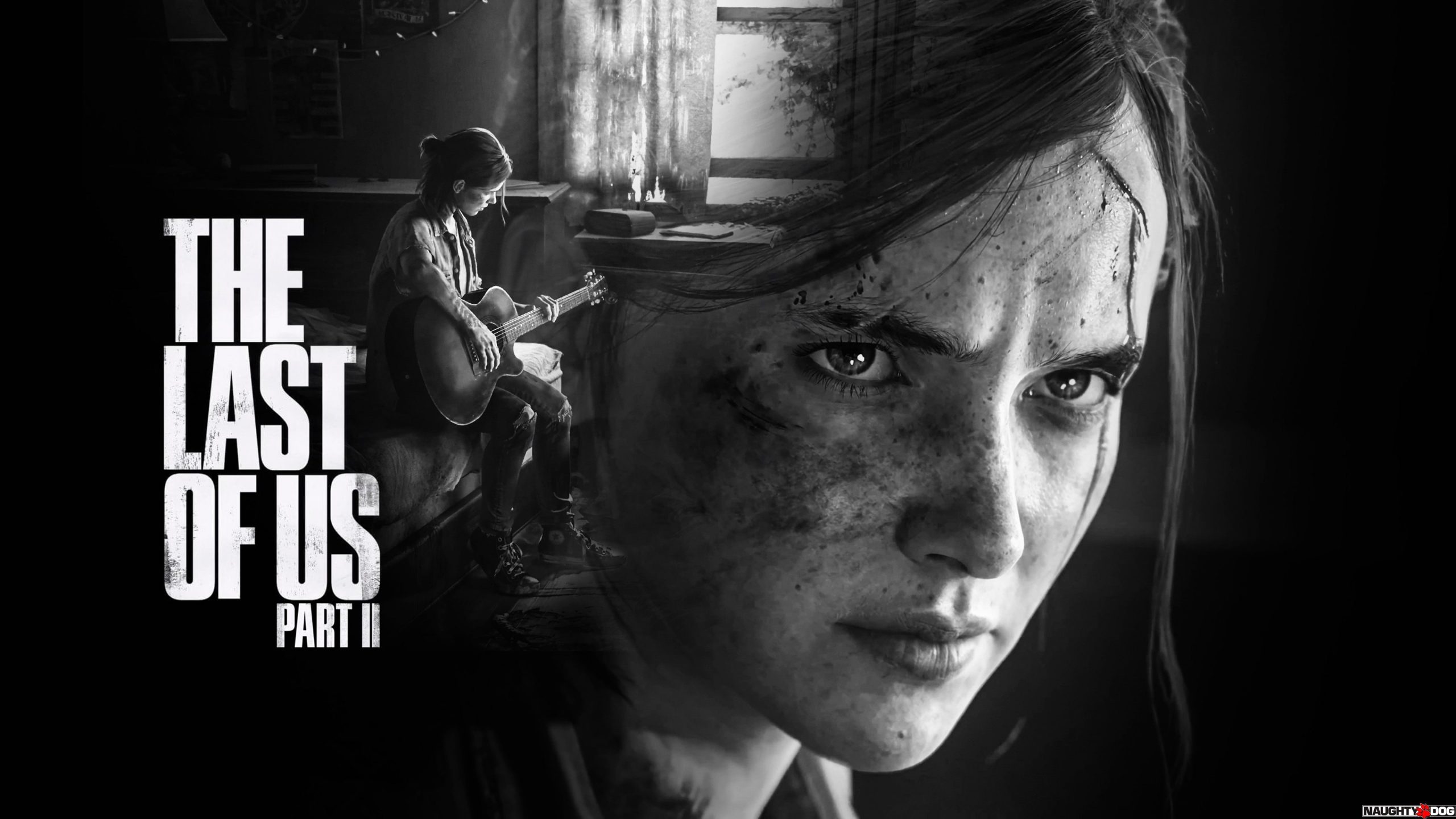 The Last of US Part II game poster wallpaper, girl, guitar, face, Naughty Dog