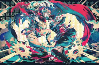 Game digital wallpaper, JoJo’s Bizarre Adventure, DIO, Jotaro Kujo