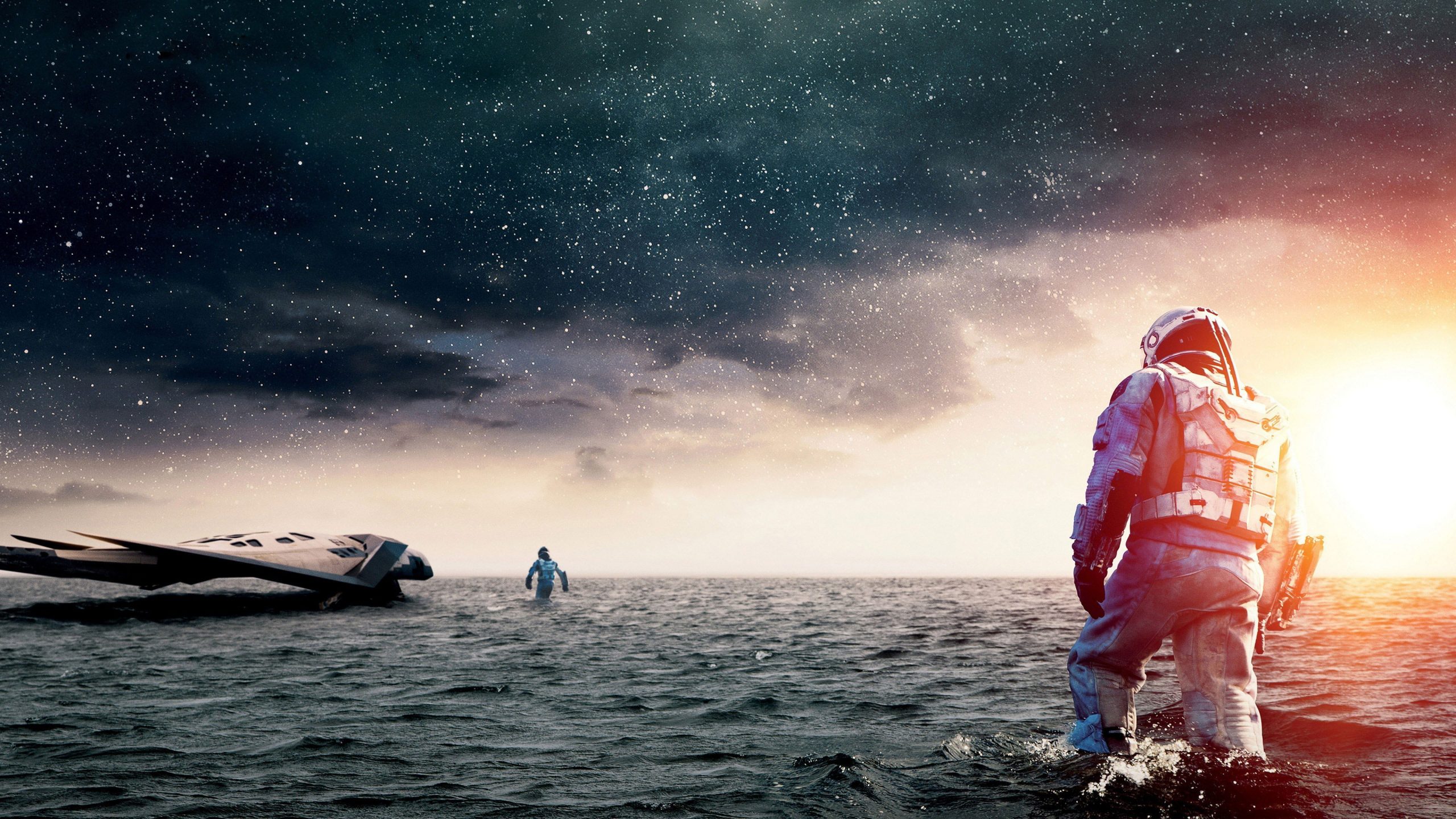 Interstellar (movie), movies, astronaut, sea