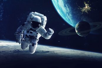 Astronaut wallpaper, planet, space, space art, digital art, astronomy