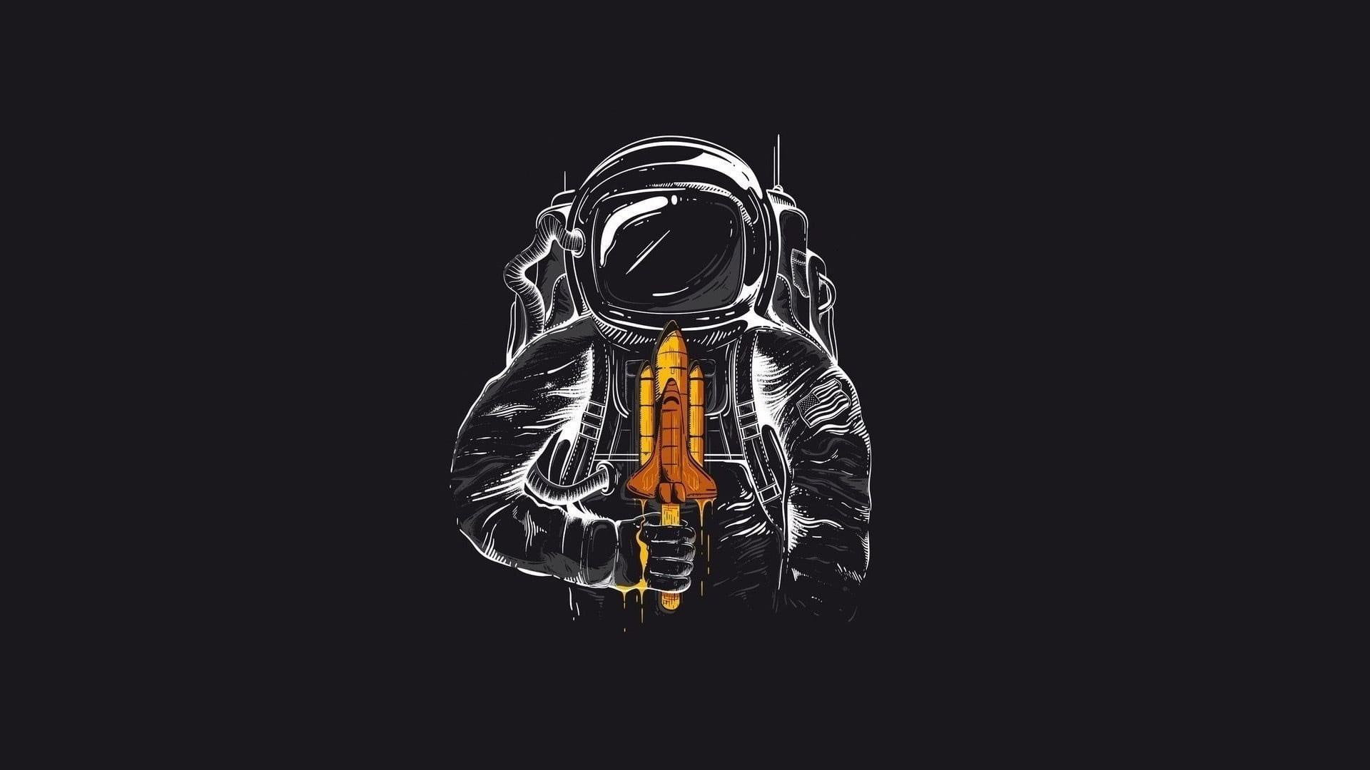 Astronaut illustration, space, simple background, popsicle, cartoon