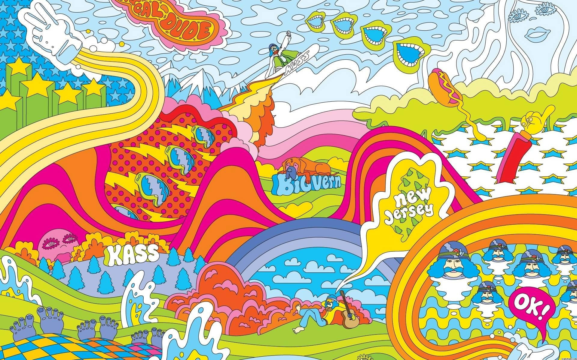 Hippie beautiful desktop wallpaper, multi colored, creativity, pattern