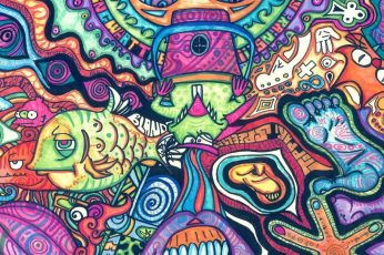 Signs wallpaper, hippie, psychedelic, fish, artwork, traditional, trippy art