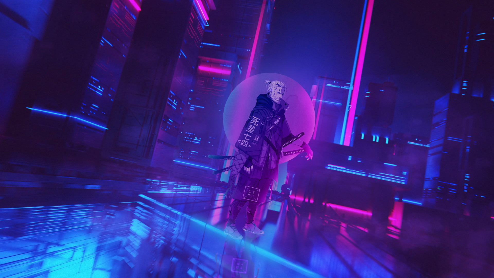 Cyberpunk wallpaper, Cyberpunk 2077, cyber city, neon, The Witcher, Geralt of Rivia