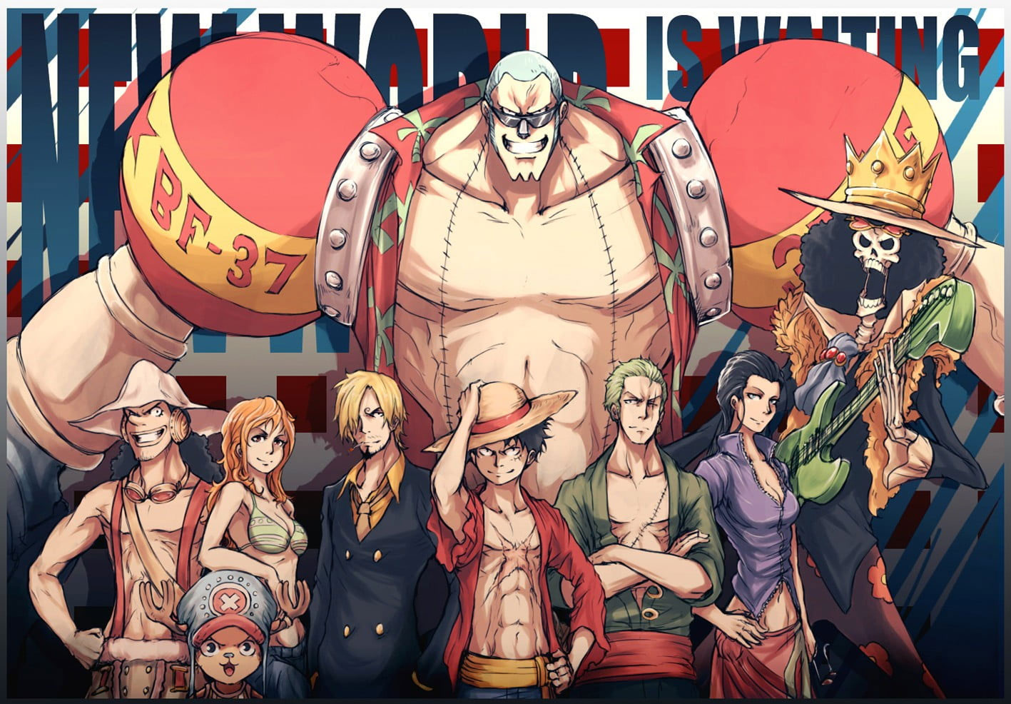 One Piece wallpaper, Franky, Nami, Sanji, Monkey D. Luffy, Roronoa Zoro