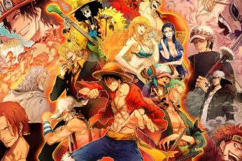One Piece poster wallpaper, Monkey D. Luffy, Trafalgar Law, Ussop, Roronoa Zoro