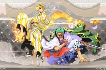 One Piece wallpaper, Roronoa Zoro, Sanji (One Piece), Toko (One Piece)