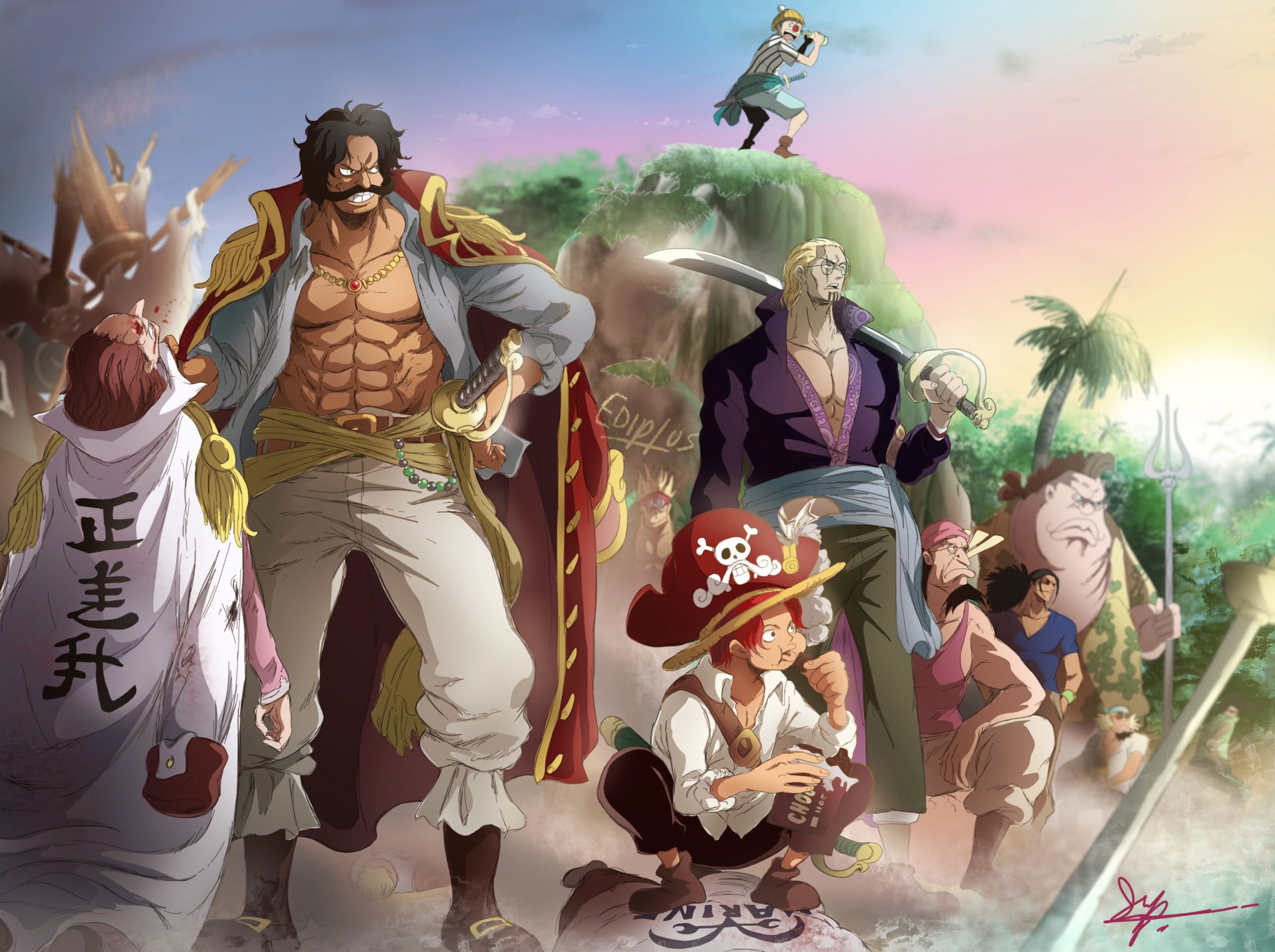 One Piece wallpaper, Buggy (One Piece), Crocus (One Piece), Gol D. Roger